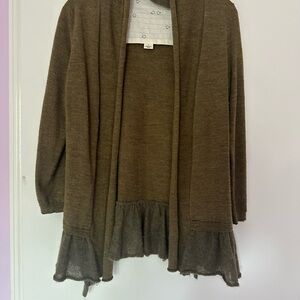 Women's Anthropologie Green Cardigan Sweater Size Small